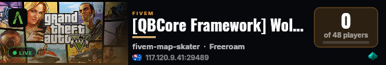 [QBCore Framework] WolfHQ Test Server live status badge