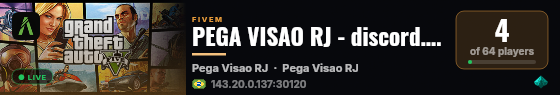 PEGA VISAO RJ - discord.gg/pegavisaorj live status badge