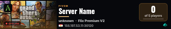 Server Name live status badge