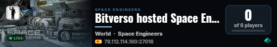 Bitverso hosted Space Engineer Server live status badge