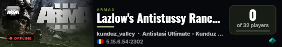 Lazlow's Antistussy Ranch - AU Kuduz River RHS ACE QoL live status badge