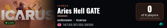 Aries Hell GATE live status badge