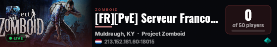 [FR][PvE] Serveur Francophone Vanilla live status badge