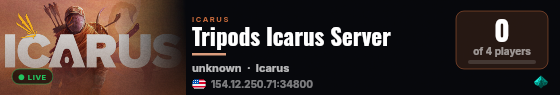 Tripods Icarus Server live status badge