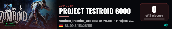 PROJECT TESTROID 6000 live status badge
