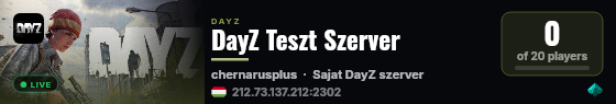 DayZ Teszt Szerver live status badge