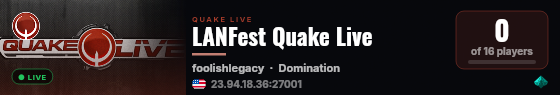 LANFest Quake Live live status badge