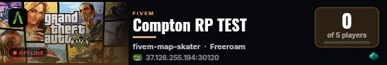 Compton RP TEST live status badge