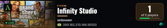 Infinity Studio live status badge