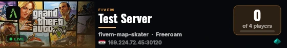 Test Server live status badge