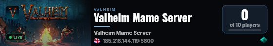 Valheim Mame Server live status badge