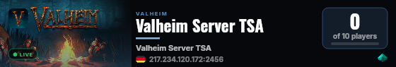 Valheim Server TSA live status badge
