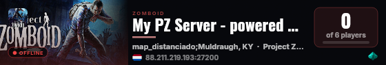 My PZ Server - powered by Sophie live status badge