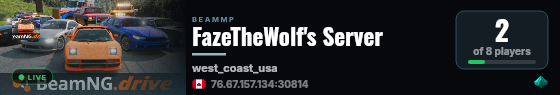 FazeTheWolf's Server live status badge
