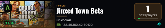 Jinxed Town Beta live status badge