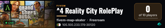 ^4 Reality City RolePlay live status badge
