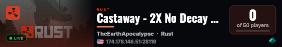 Castaway - 2X No Decay PVE/PVP live status badge