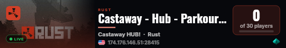 Castaway - Hub - Parkour/Events COD Style Zombies live status badge