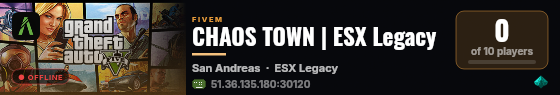 CHAOS TOWN | ESX Legacy live status badge