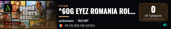 ^6OG EYEZ ROMANIA ROLEPLAY --> STAFF FREE , VQ BACK live status badge