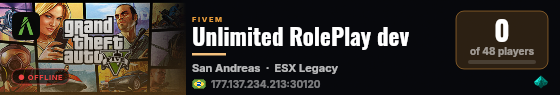 Unlimited RolePlay dev live status badge