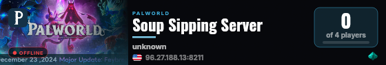 Soup Sipping Server live status badge