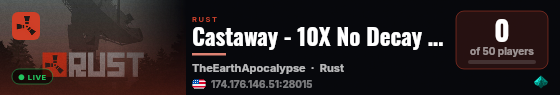 Castaway - 10X No Decay PVE/PVP live status badge