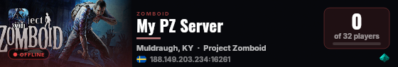 My PZ Server live status badge