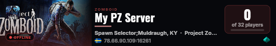 My PZ Server live status badge