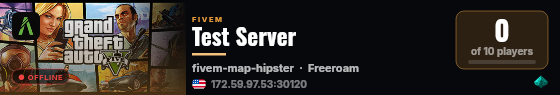 Test Server live status badge