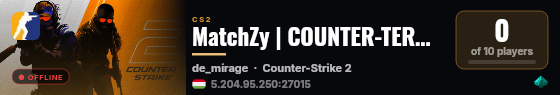 MatchZy | COUNTER-TERRORISTS vs team_FuveZeq live status badge