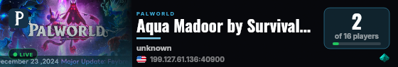 Aqua Madoor by SurvivalServers.com live status badge