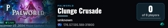 Clunge Crusade live status badge