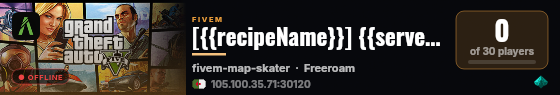 [{{recipeName}}] {{serverName}} live status badge