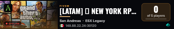 [LATAM] ✅ NEW YORK RP #PROXIMAMENTE APERTURA! live status badge