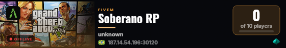 Soberano RP live status badge