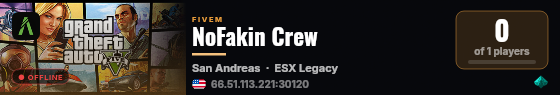 NoFakin Crew live status badge