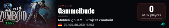 Gammelbude live status badge