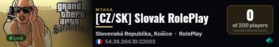 [CZ/SK] Slovak RolePlay live status badge