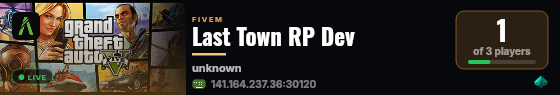 Last Town RP Dev live status badge