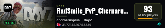 RadSmile_PvP_Chernarus [RU] live status badge