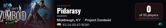 Pidarasy live status badge