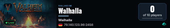 Walhalla live status badge