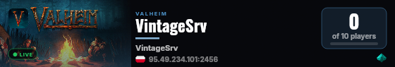 VintageSrv live status badge
