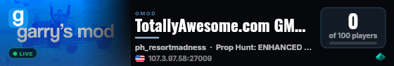 TotallyAwesome.com GMOD PROPHUNT Perks, Pluggins, And More! live status badge