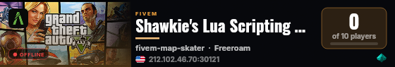 Shawkie's Lua Scripting Server | Private | Whitelisted live status badge