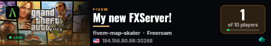 My new FXServer! live status badge