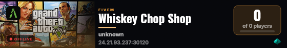 Whiskey Chop Shop live status badge