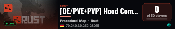 [DE/PVE+PVP] Hood Community Server live status badge
