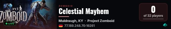 Celestial Mayhem live status badge